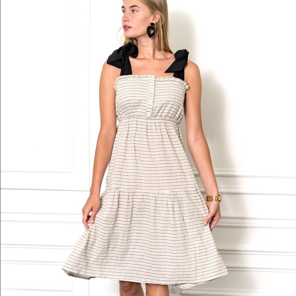 The Shirt by Rochelle Behrens Tie Shoulder Dress